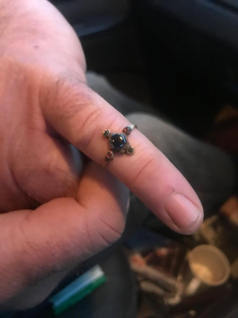 A medieval bishop\u2019s ring that was discovered in a muddy field in Shipdham, Norfolk by a metal detectorist is estimated to fetch more than \u00a315,000 when it is sold at auction. (Mark Sell/ PA)