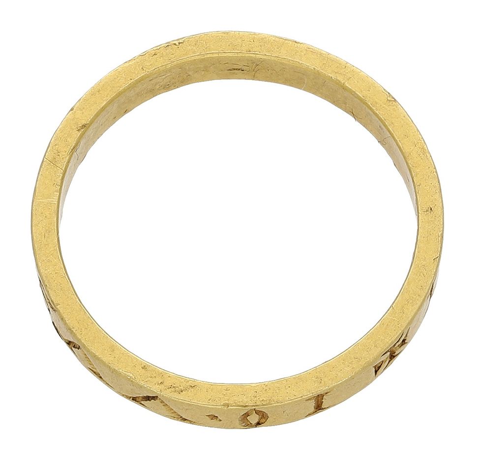 A Medieval gold ring unearthed by a metal detectorist in a field he had visited many times before is estimated to fetch up to \u00a38,000 when it is sold at auction. (Noonans/ PA)