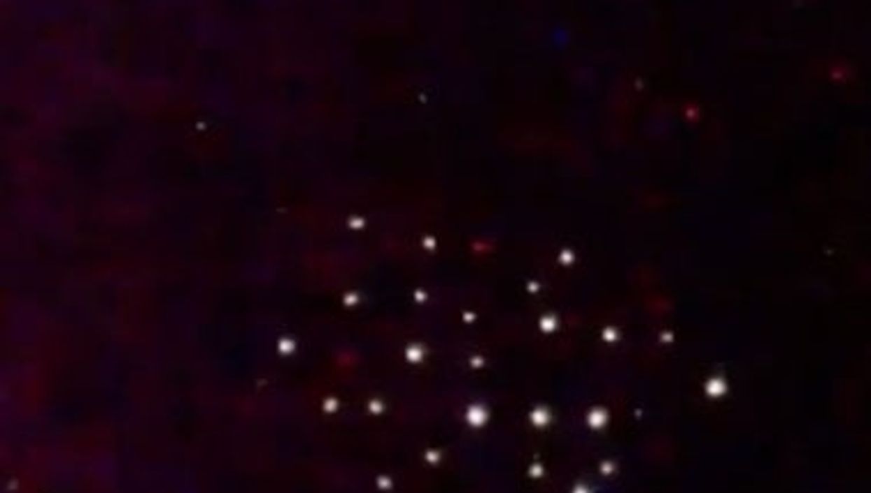<p>A mysterious array of bright lights shown on the space station live-stream.</p>