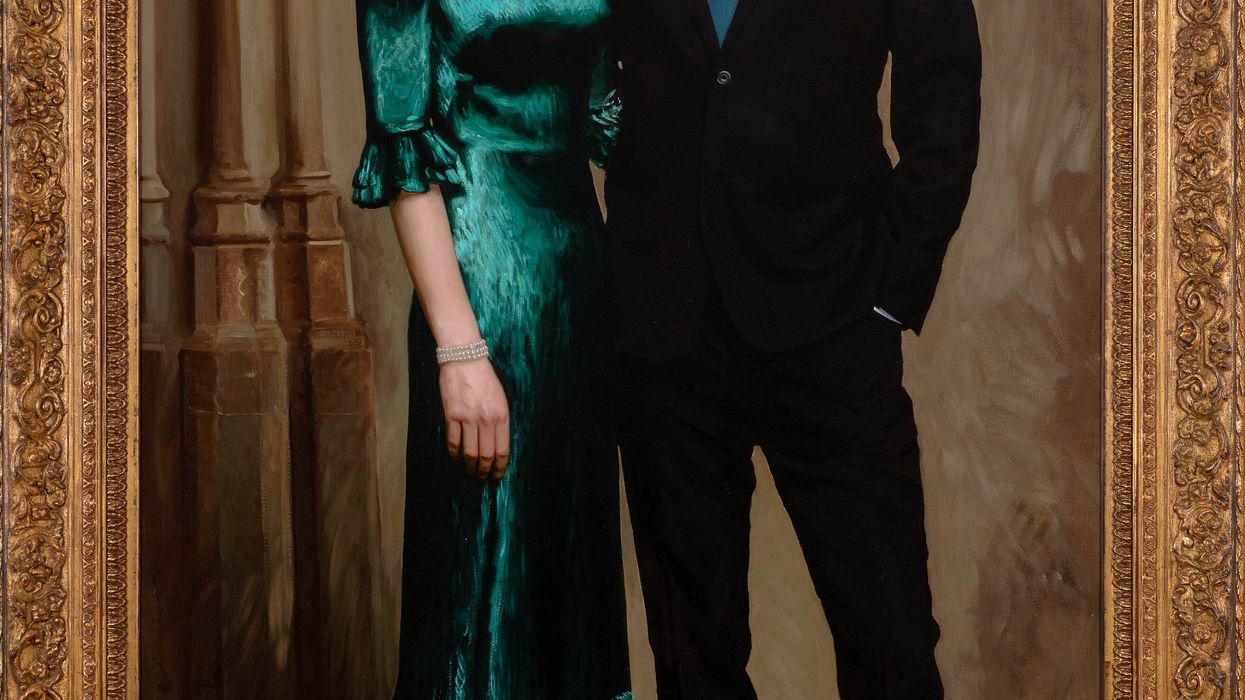 William and Kate view first official joint portrait of themselves at museum