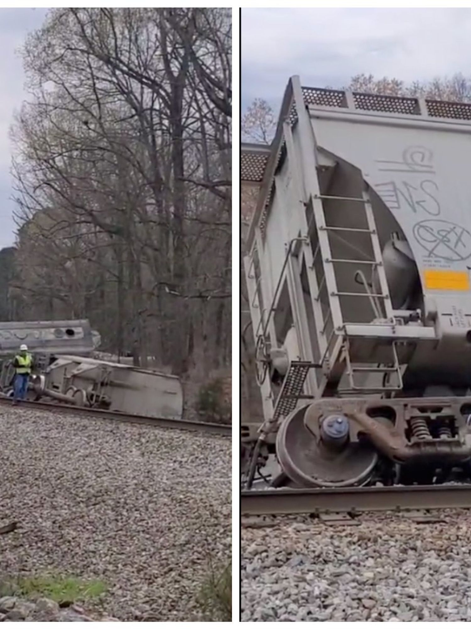 Norfolk Southern train derails with the worst possible timing
