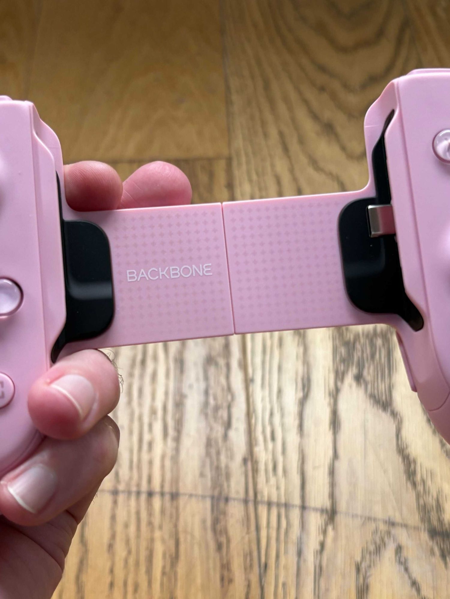 A photo of the Backbone Pro pink controller