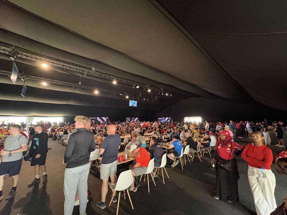 A photo of the tent at BOXPARK British F1 GP