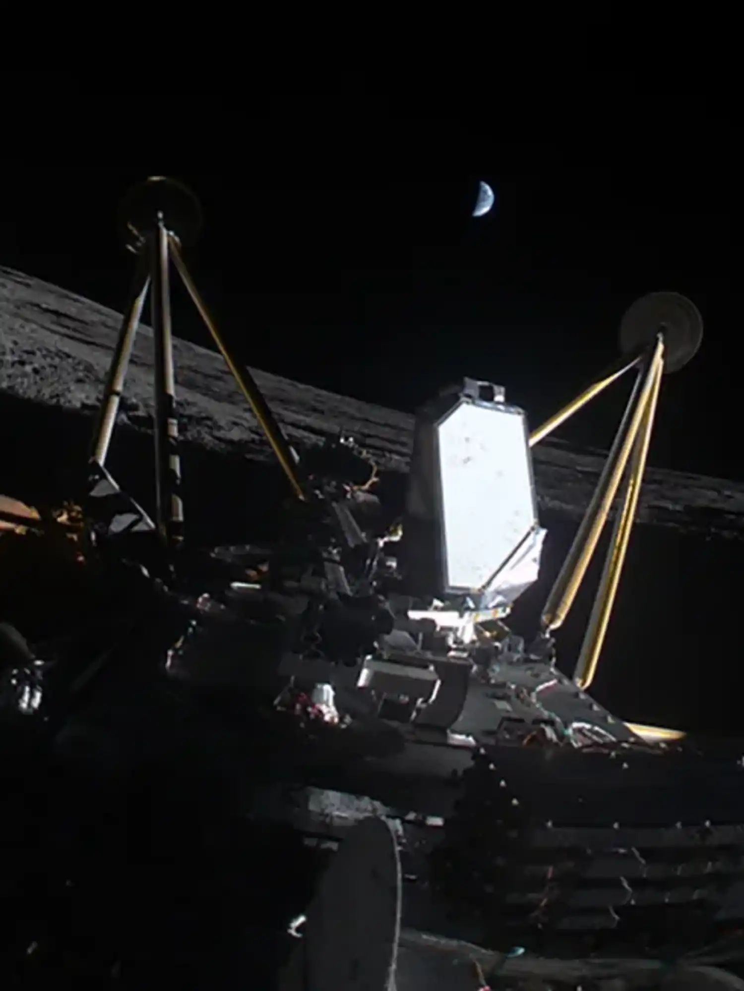 A picture from the moon's south pole