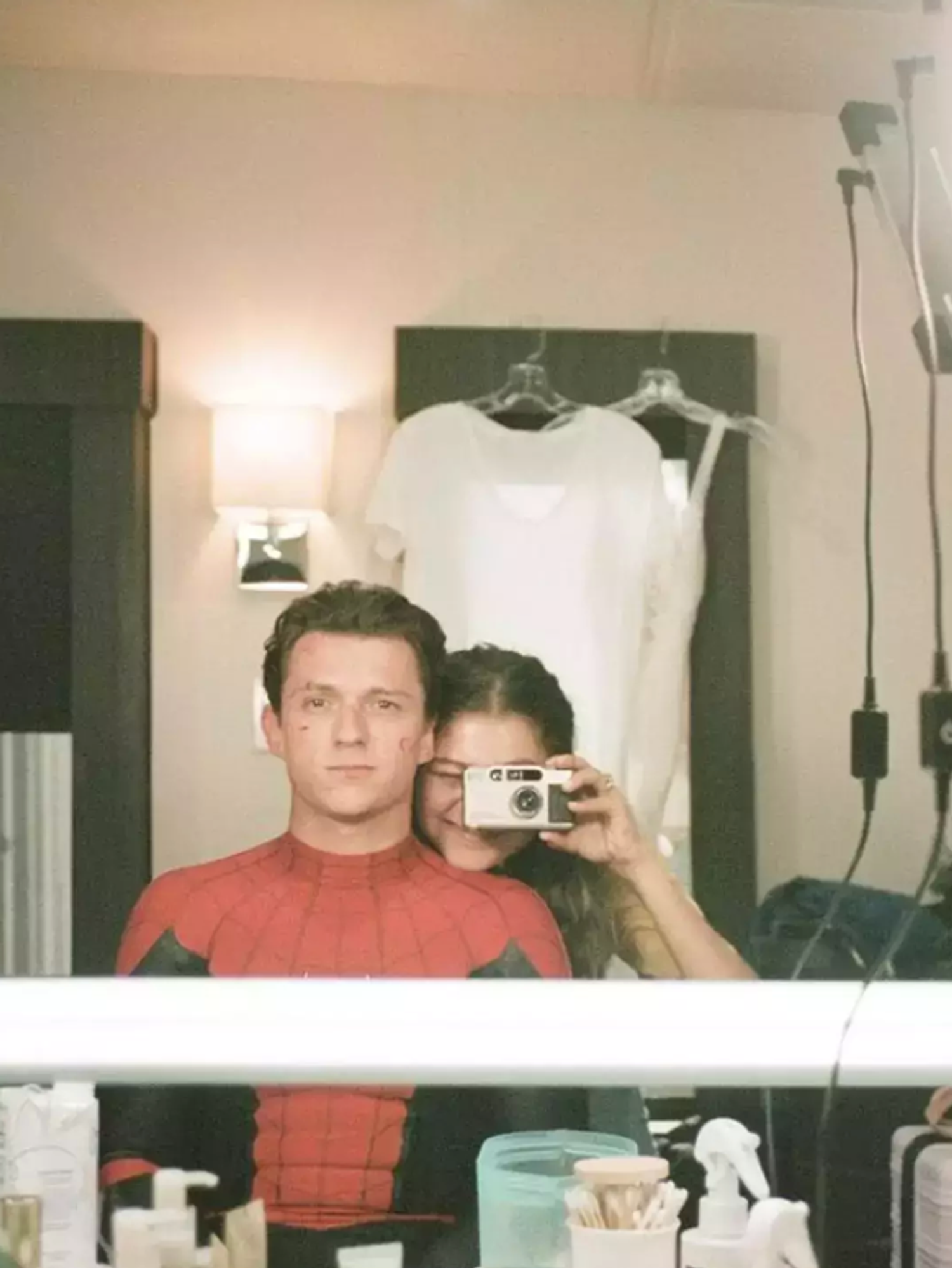 A picture of Tom Holland and Zendaya reading the Spider-Man 4 script together