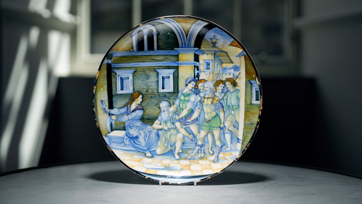 A rare 16th century dish from the collection of a country house in the Scottish Borders sold on Wednesday for more than £1m at auction (Lyon & Turnbull)