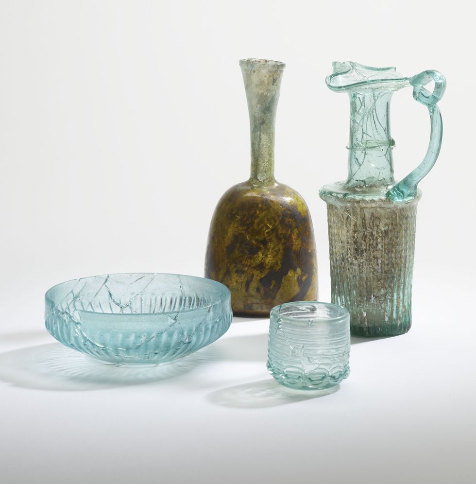 Ancient glass vessels damaged in Beirut blast go on display at British Museum