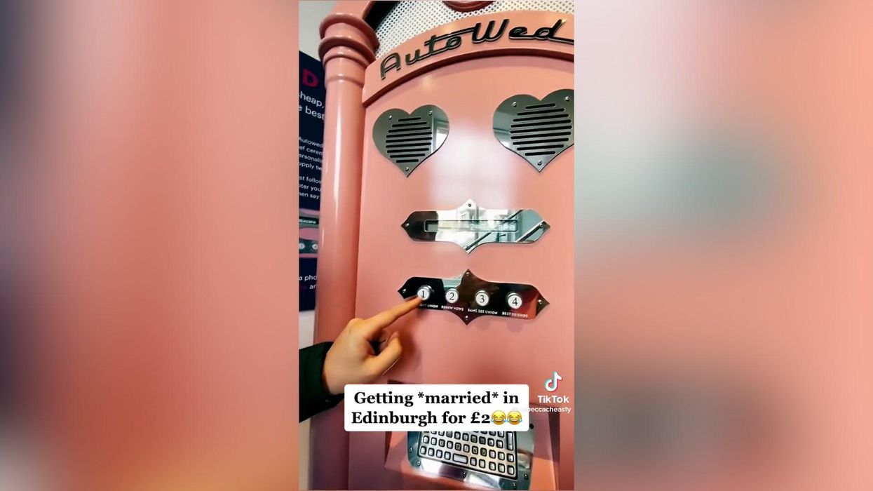 A Scottish vending machine will marry you and your partner for £2