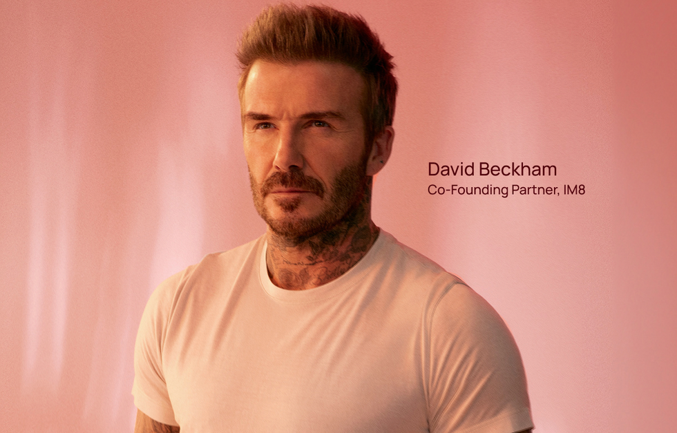 A screengrab of David Beckham from Prenetics website announcing him as the IM8 co-founder