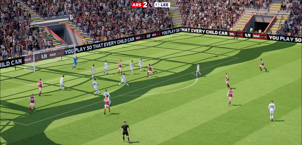 A screenshot from a Football Manager 26 trailer