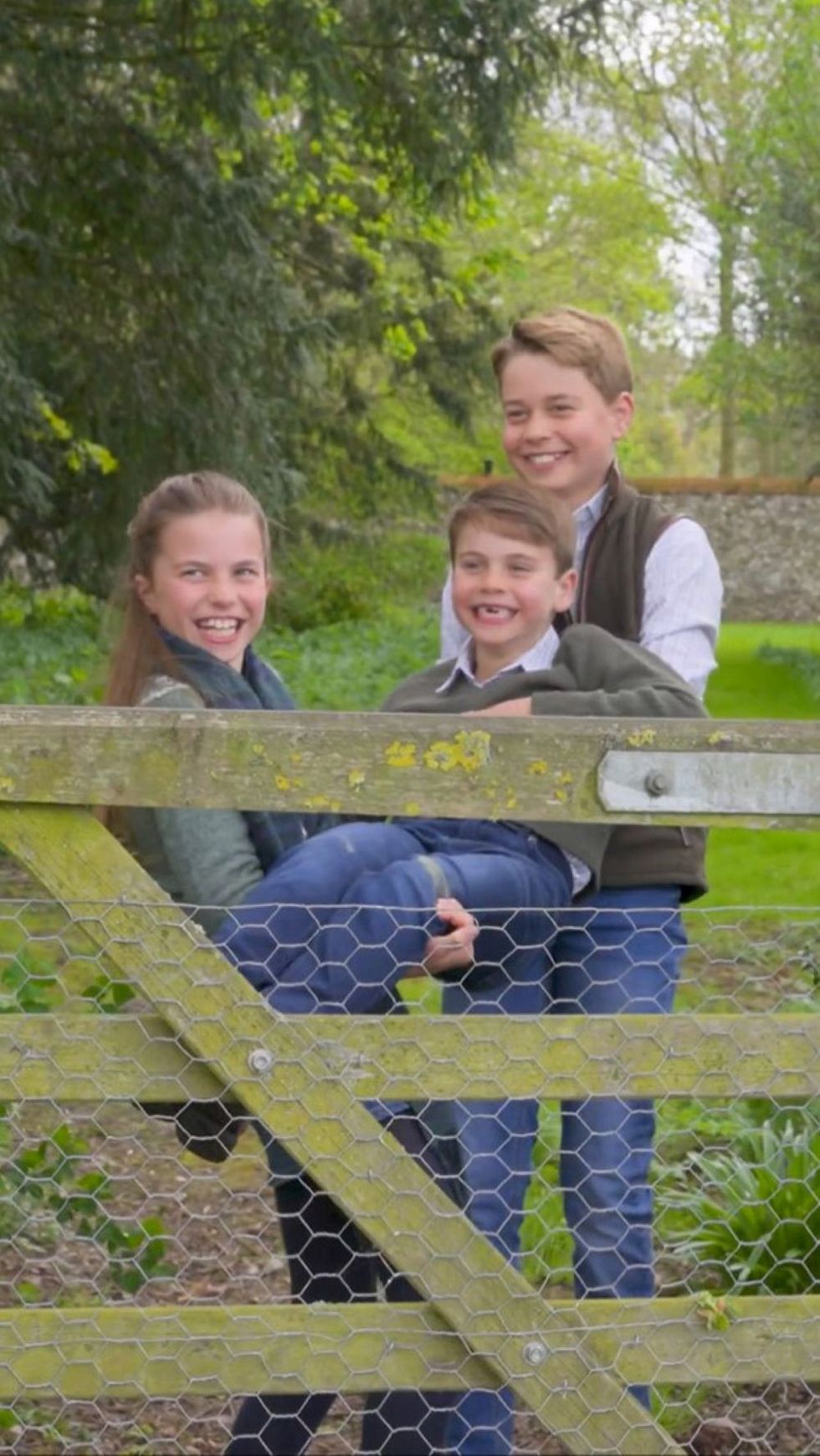 George giggles with Charlotte and Louis in behind-the-scenes 12th birthday video