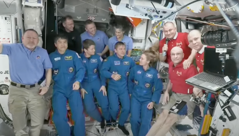 A screenshot from NASA's live feed