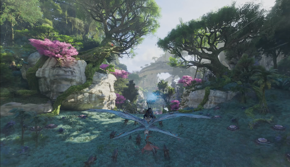 A screenshot from the Avatar: Frontiers of Pandora From the Ashes DLC launch trailer