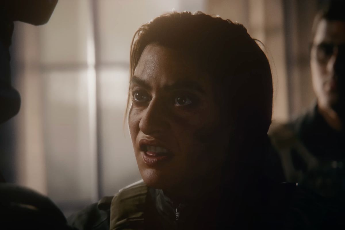 A screenshot from the Battlefield 6 campaign trailer