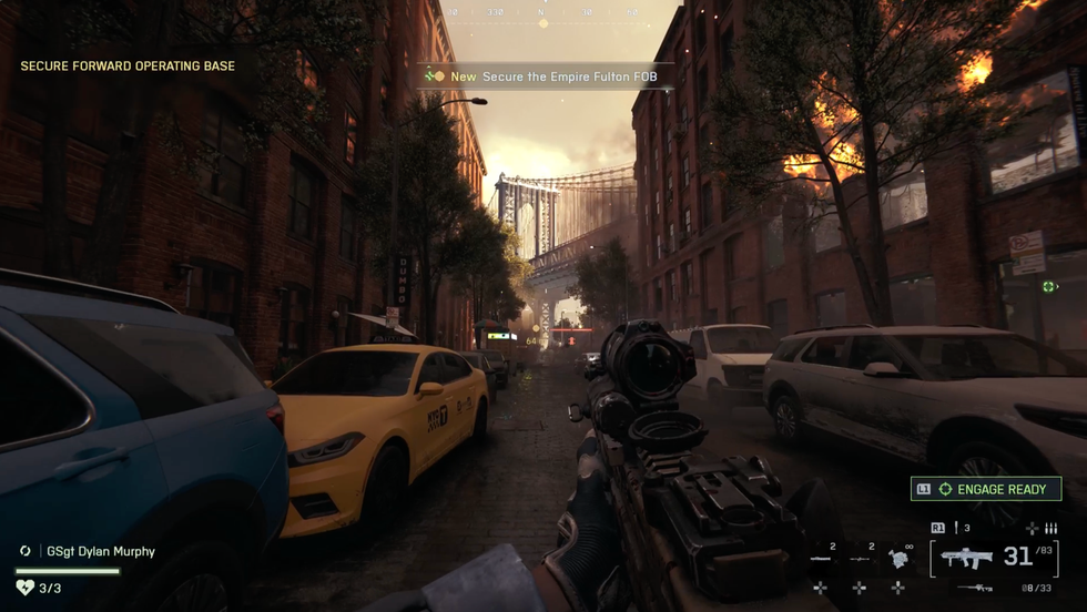 A screenshot from the Battlefield 6 campaign