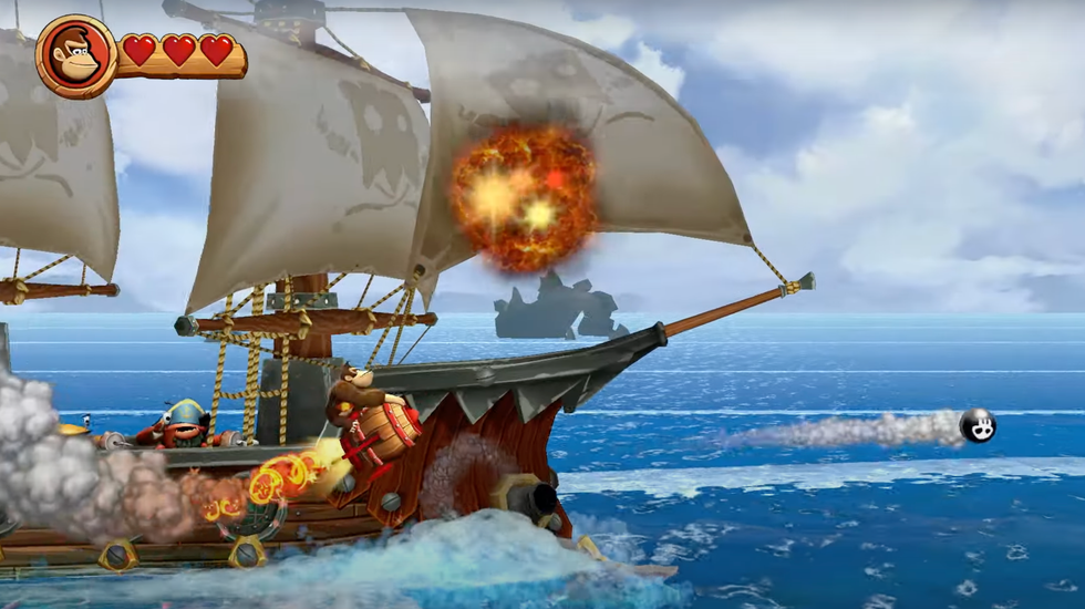 A screenshot from the Donkey Kong Country Returns HD trailer