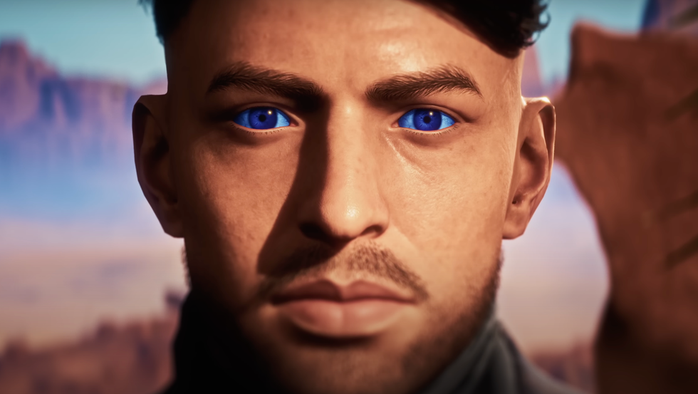 A screenshot from the Dune Awakening reveal trailer