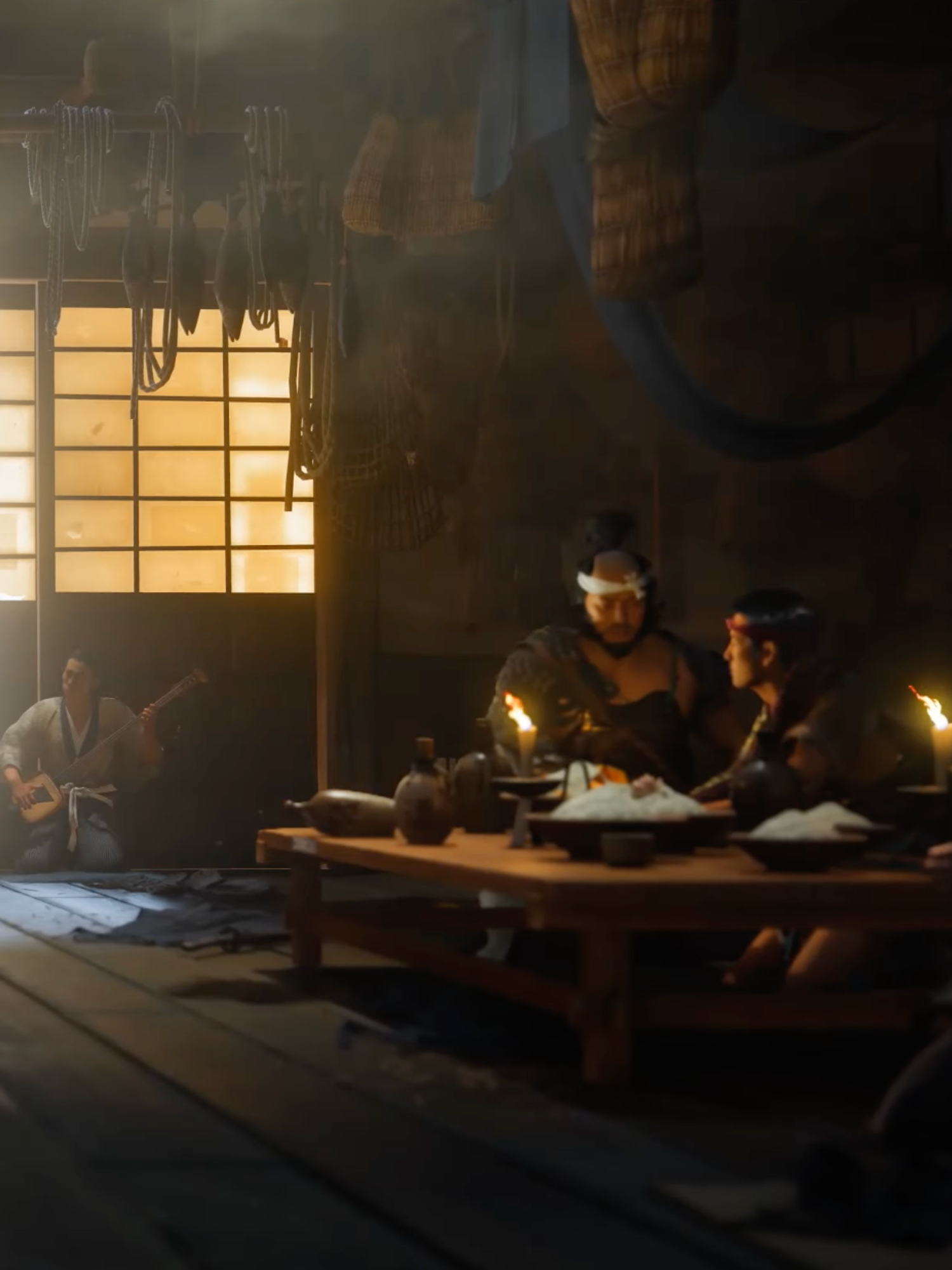 A screenshot from the Ghost of Yotei reveal trailer