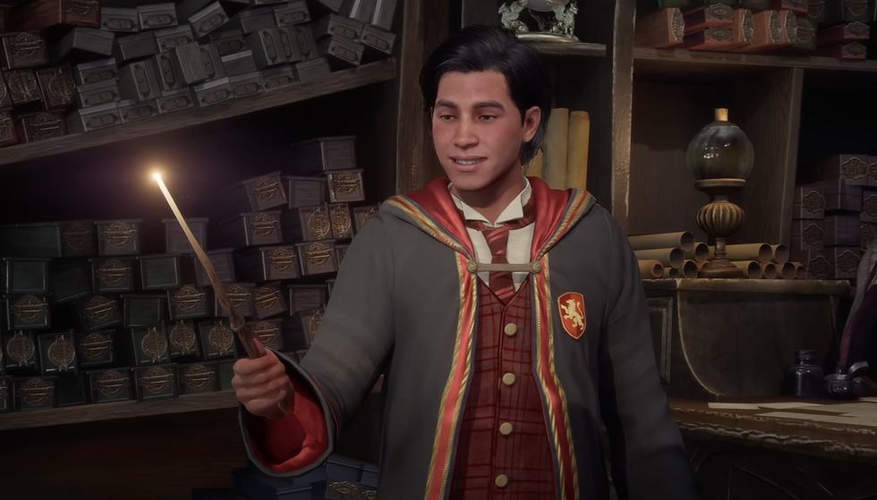 A screenshot from the Hogwarts Legacy launch trailer