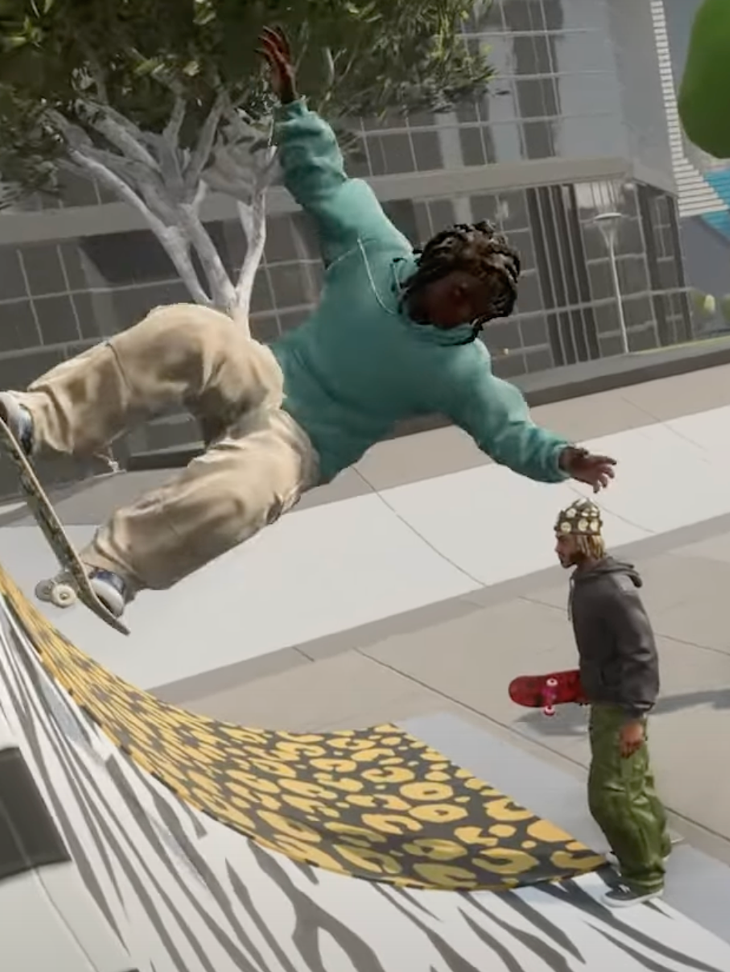 A screenshot from the latest EA playtesting trailer for Skate
