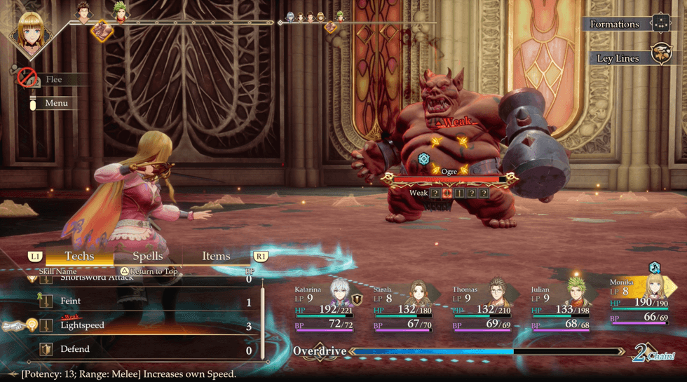 A screenshot from the Romancing SaGa 3: Destinies United demo