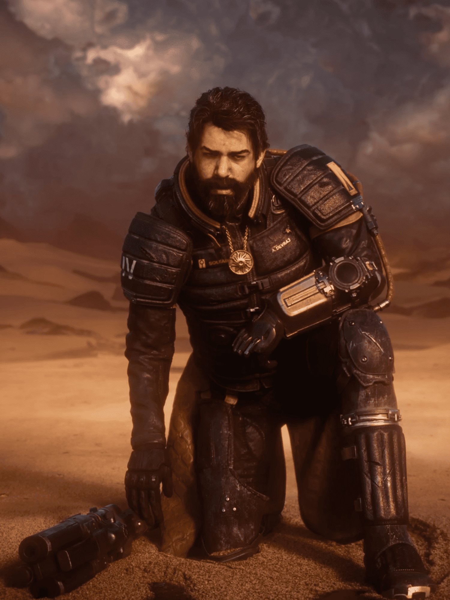 A screenshot from the Saros cinematic announce trailer