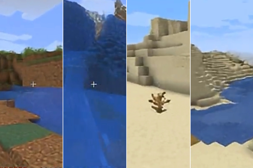 A screenshot in Oasis of how the world changes just by interacting with it and looking around