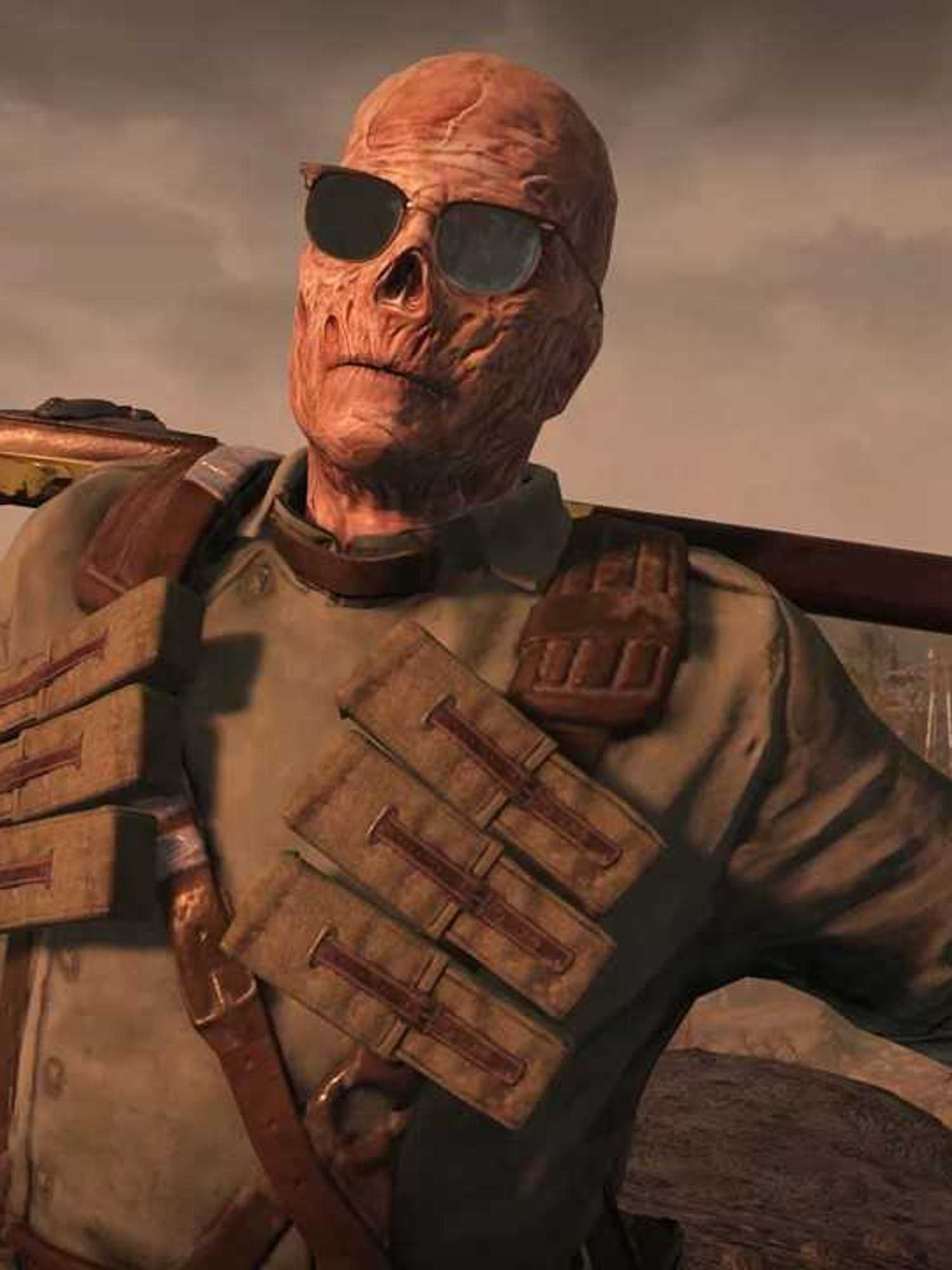 A screenshot of a Ghoul from Fallout 76