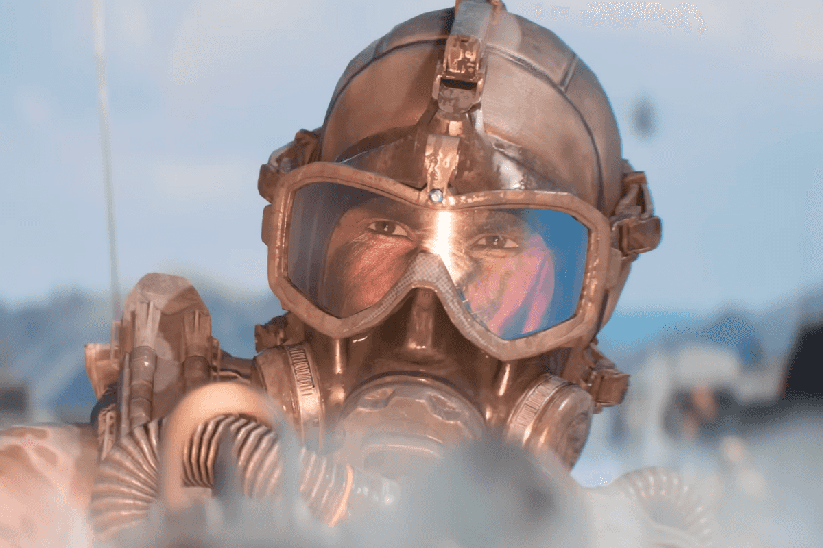 A screenshot of a gunner from the Battlefield 6 Season 4 gameplay trailer