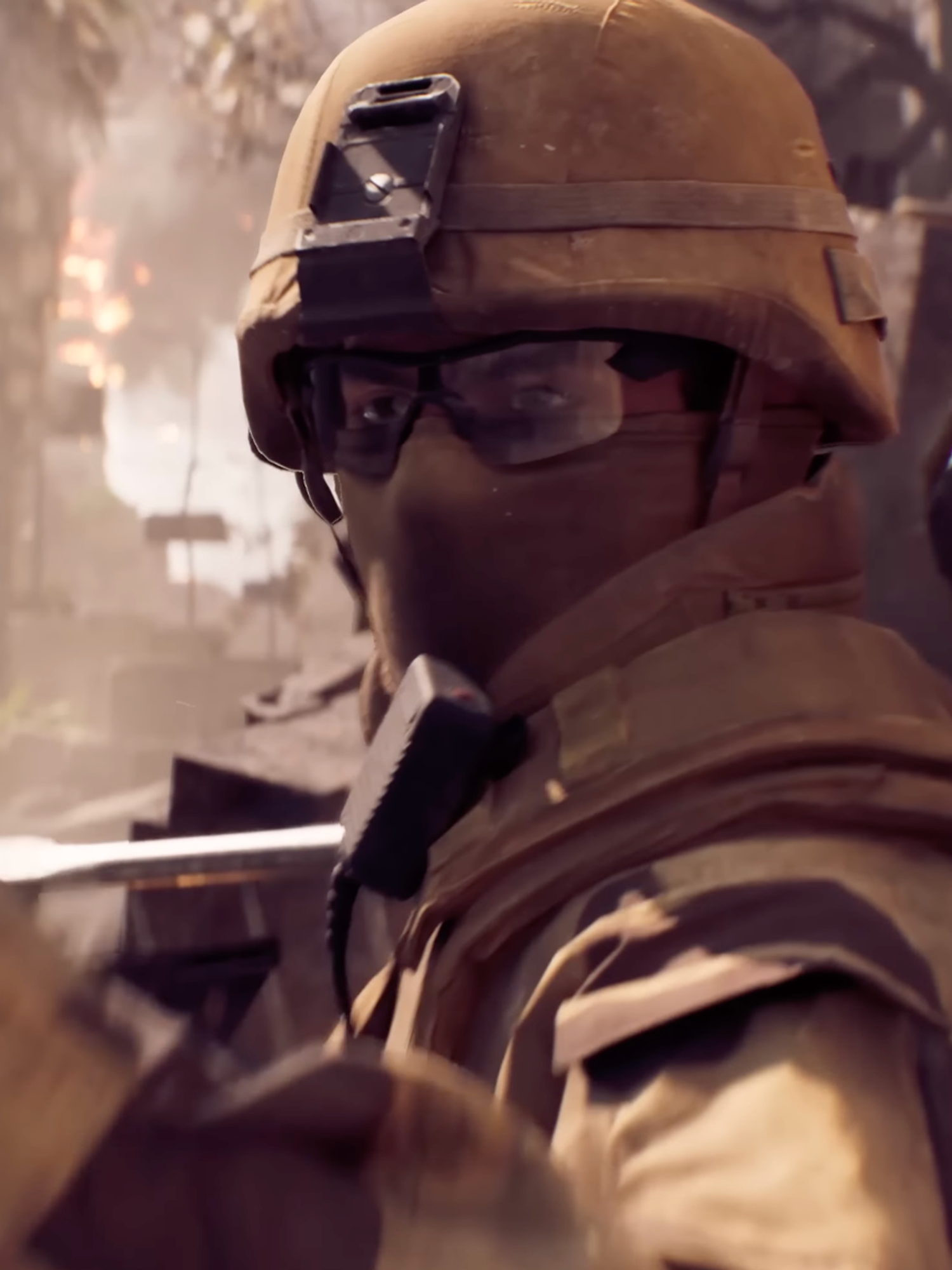 A screenshot of a soldier from the Battlefield 6 free trial trailer
