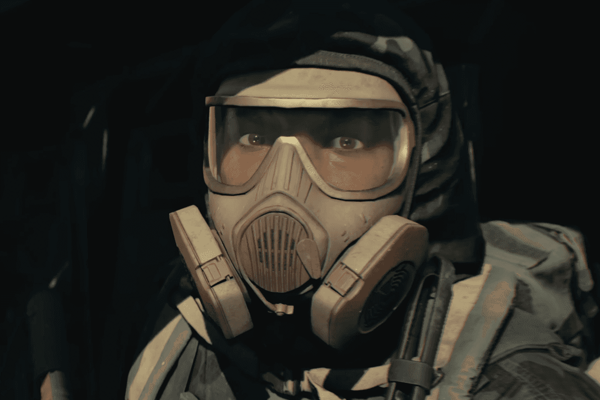 A screenshot of a soldier from the Battlefield 6 Season 2 reveal cinematic