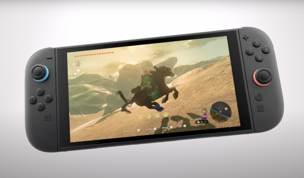 A screenshot of a Zelda game playing on the Nintendo Switch 2