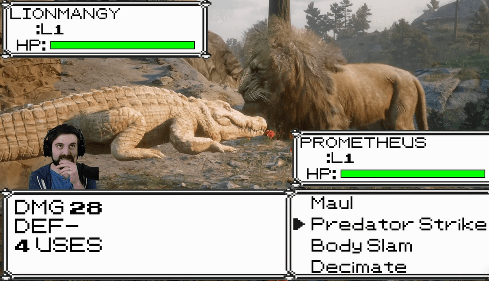 A screenshot of Blurbs' Red Dead Redemption 2 Pokemon mod