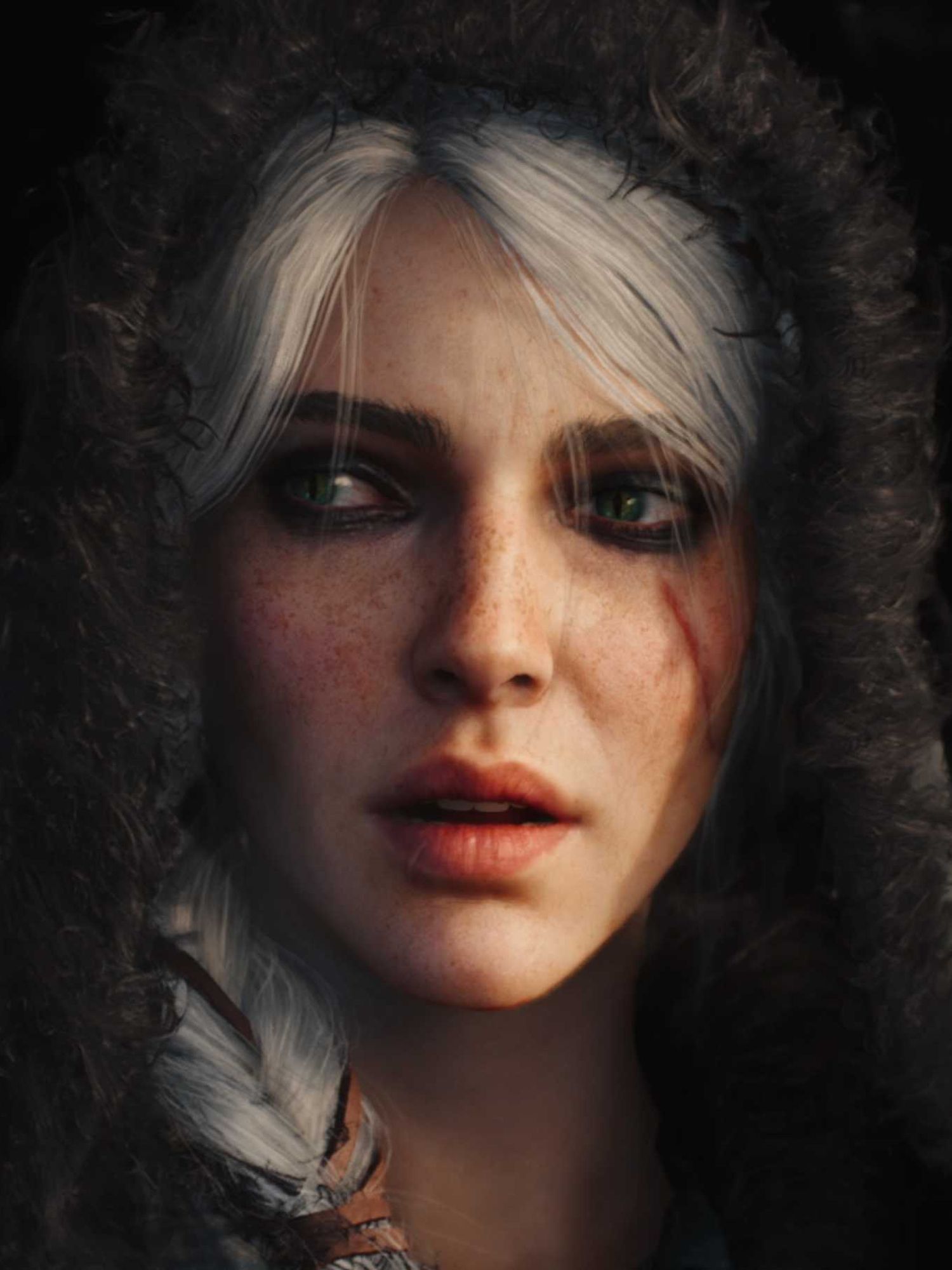 A screenshot of Ciri from The Witcher 4 tech demo