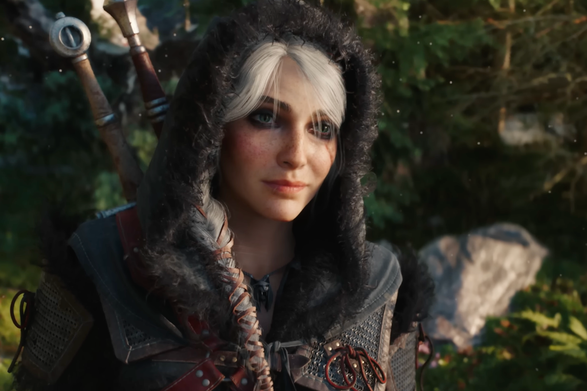 A screenshot of Ciri from The Witcher 4 tech demo