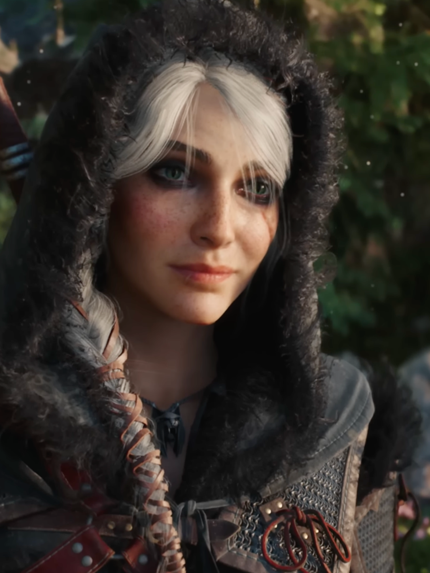A screenshot of Ciri from The Witcher 4 tech demo