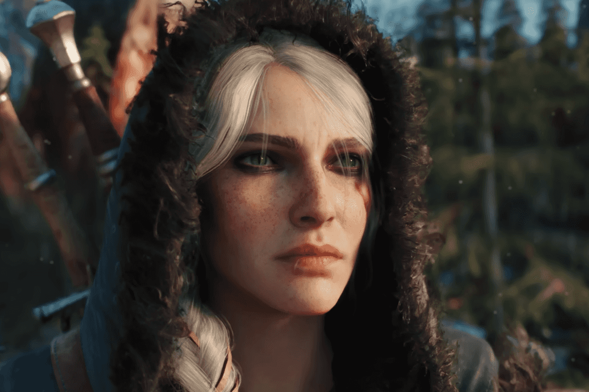A screenshot of Ciri from The Witcher 4 tech demo