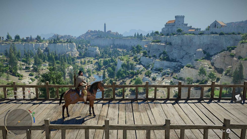 A screenshot of Crimson Desert running on a base PS5 in quality mode