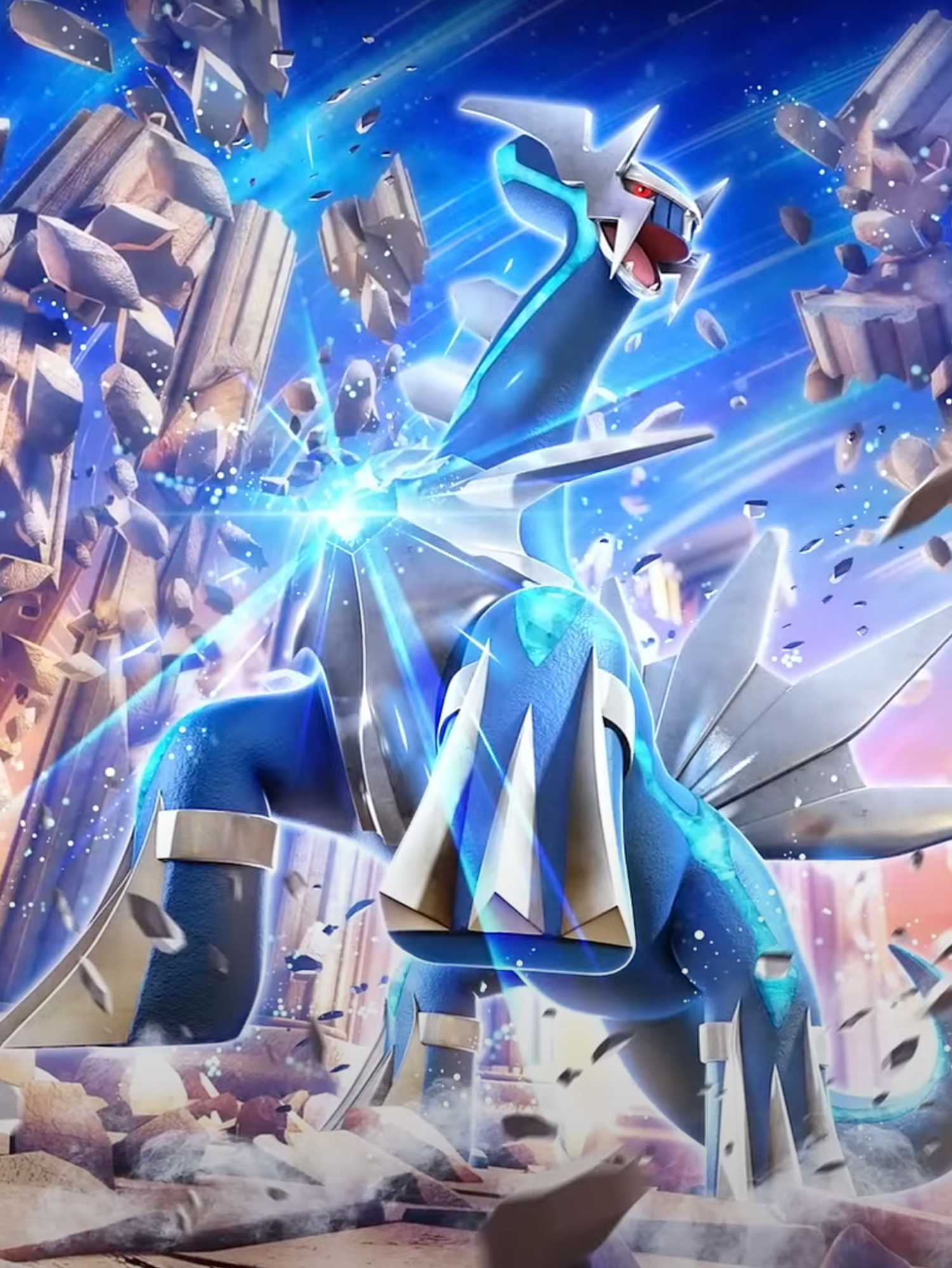A screenshot of Dialga artwork from the most recent Pokemon TCG Pocket booster packs