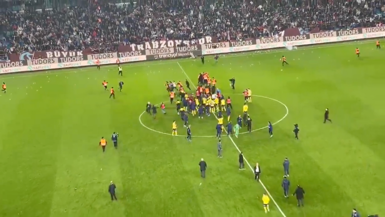 12 shocking moments as Trabzonspor fans attack Fenerbahce players