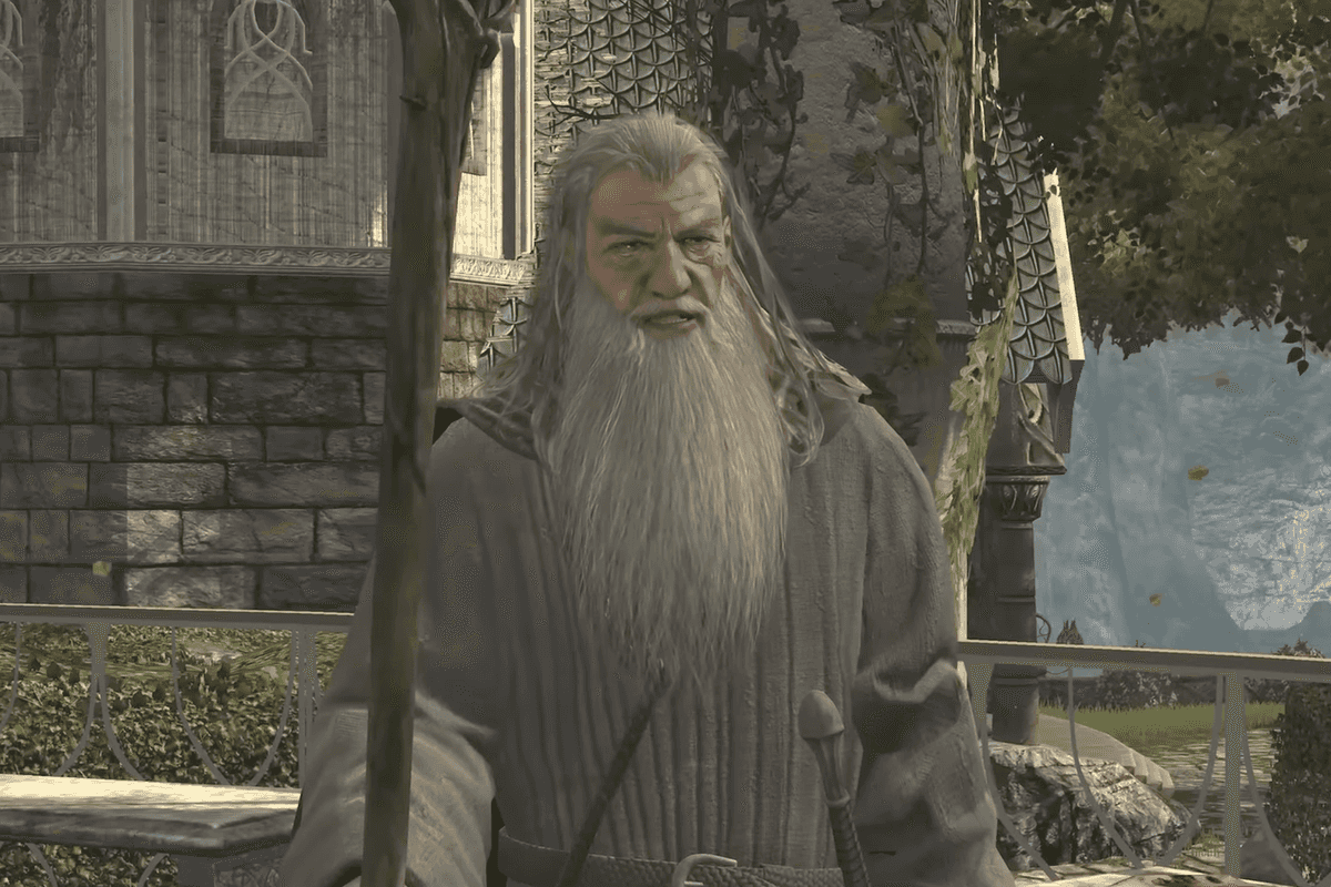 A screenshot of Gandalf from The Lord of the Rings War in the North - Legacy Edition launch trailer