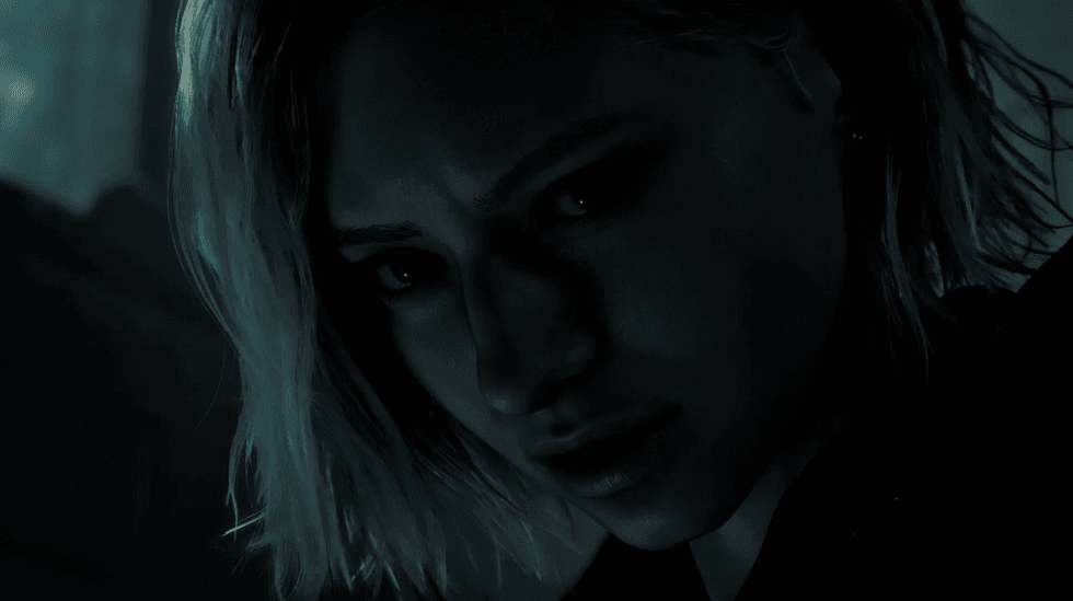 A screenshot of Grace in Resident Evil Requiem with the older PSSR upscaler on PS5 Pro