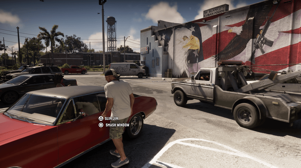 A screenshot of Jason carjacking in GTA 6: An Extended Look