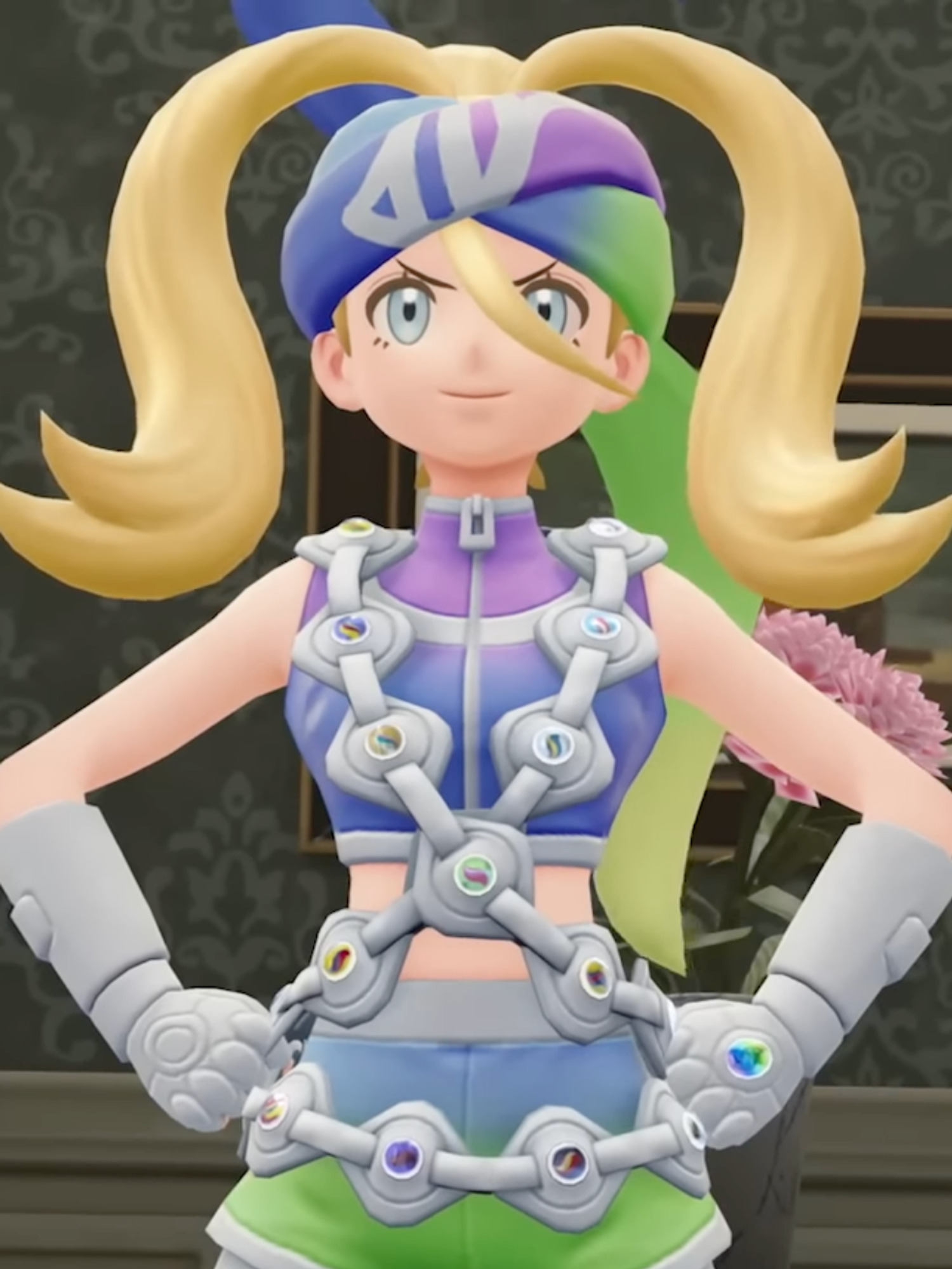 A screenshot of Korrina from Pokemon Legends Z-A Mega Dimensions DLC trailer