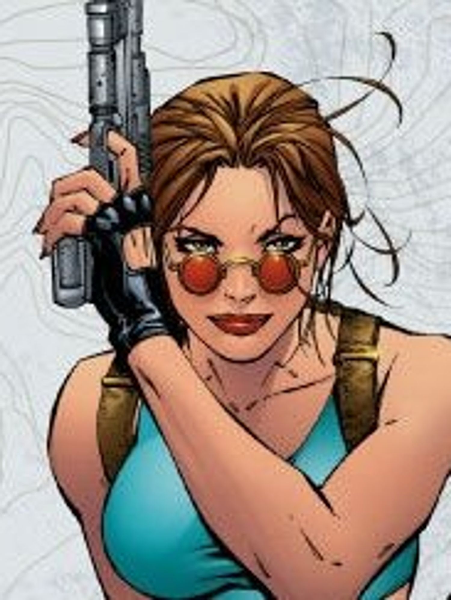 A screenshot of Lara Croft from the Tomb Raider comic collection