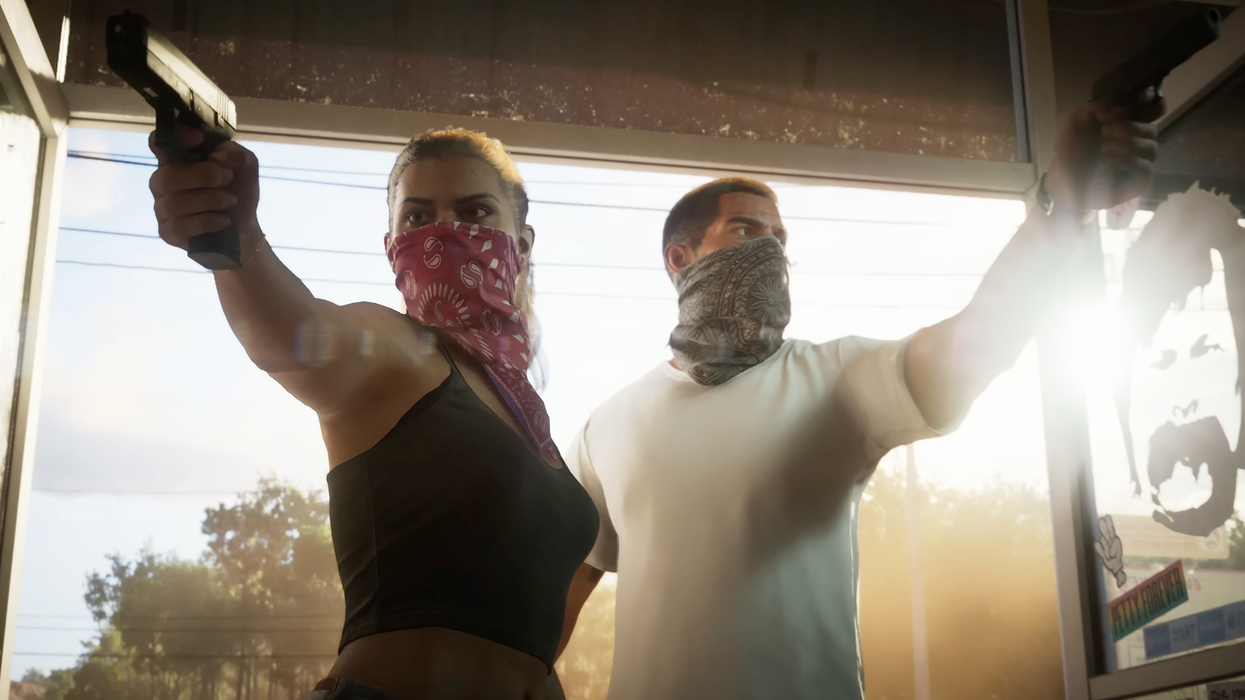 A screenshot of Lucia and Jason from GTA 6 trailer 1