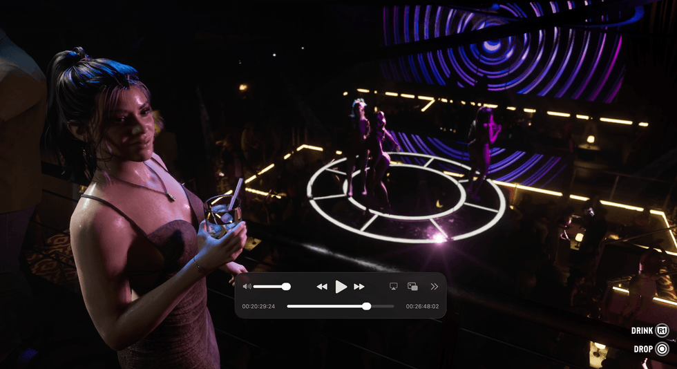 A screenshot of Lucia dancing in GTA 6: An Extended Look