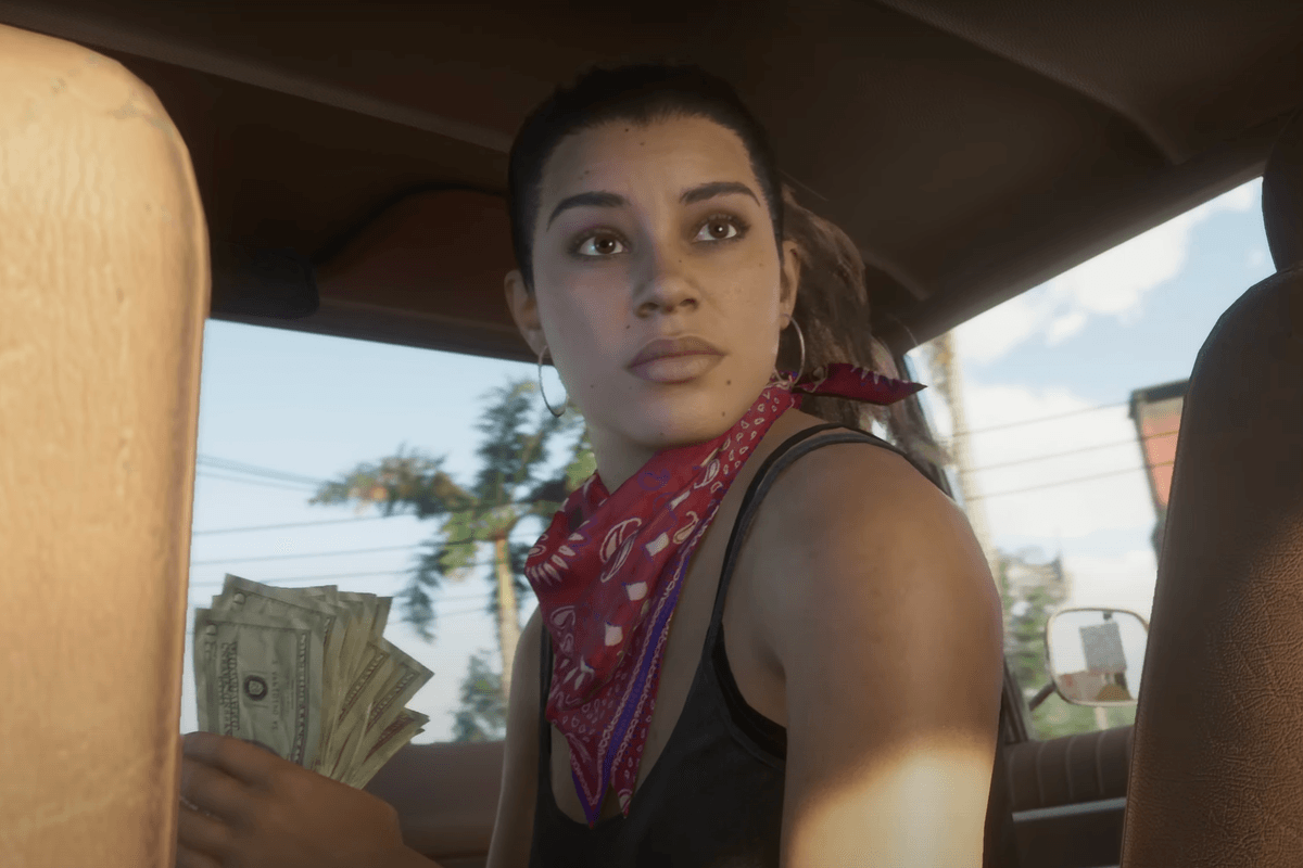 A screenshot of Lucia from the GTA 6 trailer