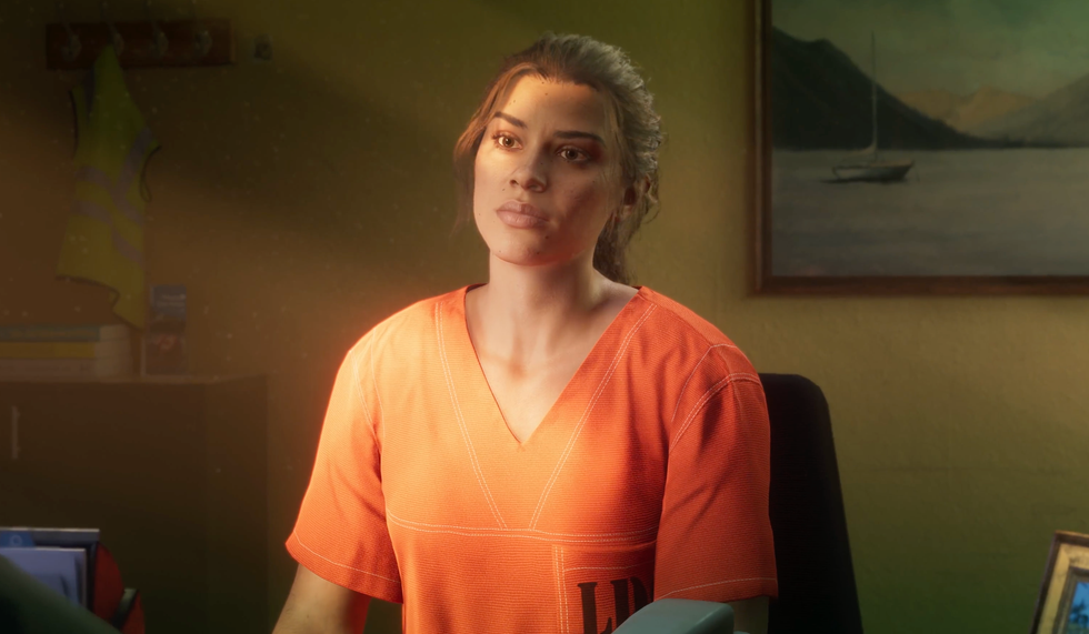 A screenshot of Lucia from the GTA 6 trailer