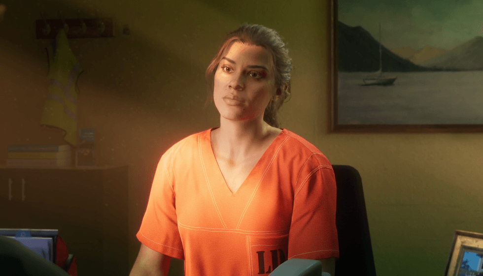 A screenshot of Lucia from the GTA 6 trailer
